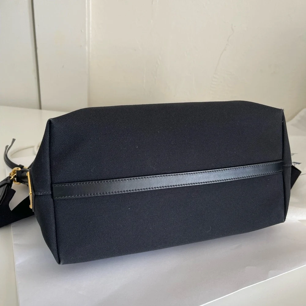 Prada Logo Jacquard Black Canvas Satchel - Authentic - Picture 8 of 15